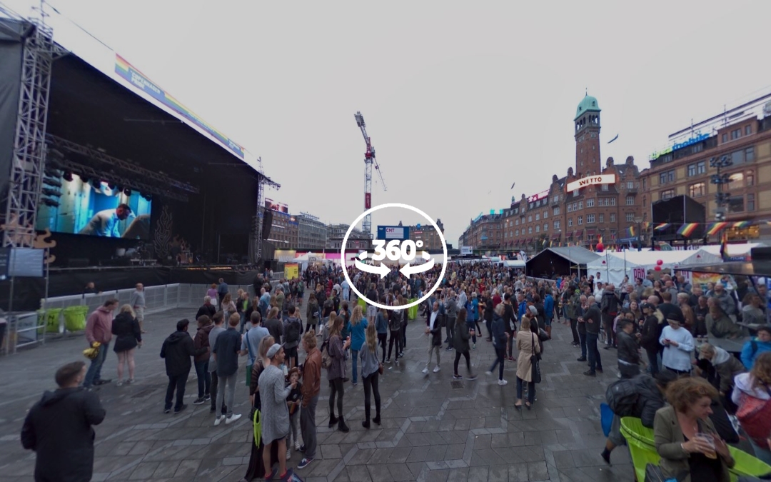 Foto 360 Rådhuspladsen y la Copenhagen Pride Week 2017. VidePan en Copenhague