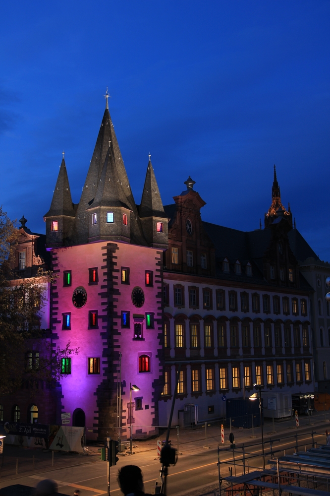 Fotos 360 Rententurm de noche. #VidePan por #Frankfurt