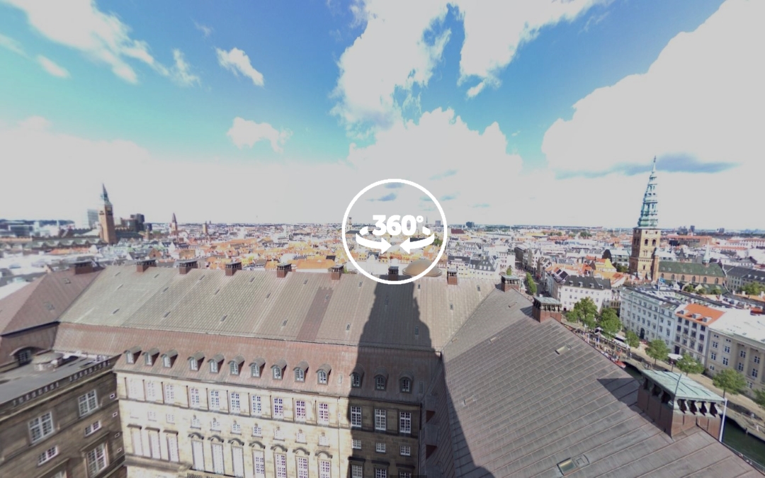 Foto 360 Parte 2 – Vistas de Copenhague desde la Torre del Palacio de Christiansborg. VidePan en Copenhague