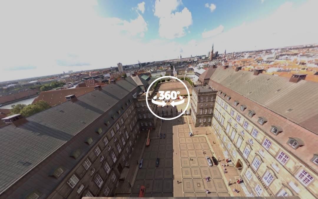 Foto 360 Parte 3 – Vistas de Copenhague desde la Torre del Palacio de Christiansborg. VidePan en Copenhague